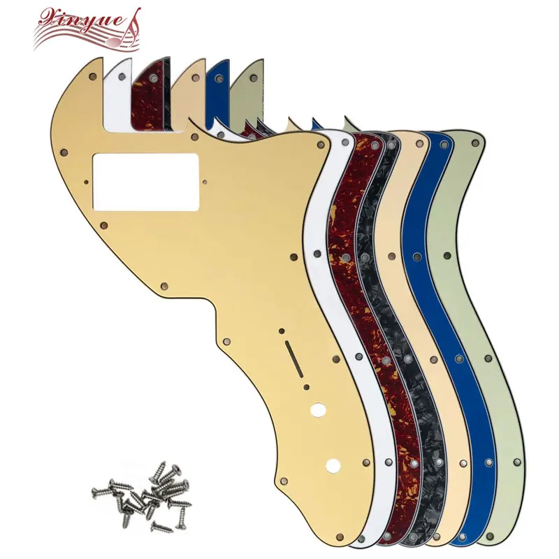 

Pleroo Guitar Parts For 12 hole screws US Tele 69 Thinline Guitar Pickguard with PAF Humbucker Scratch Plate