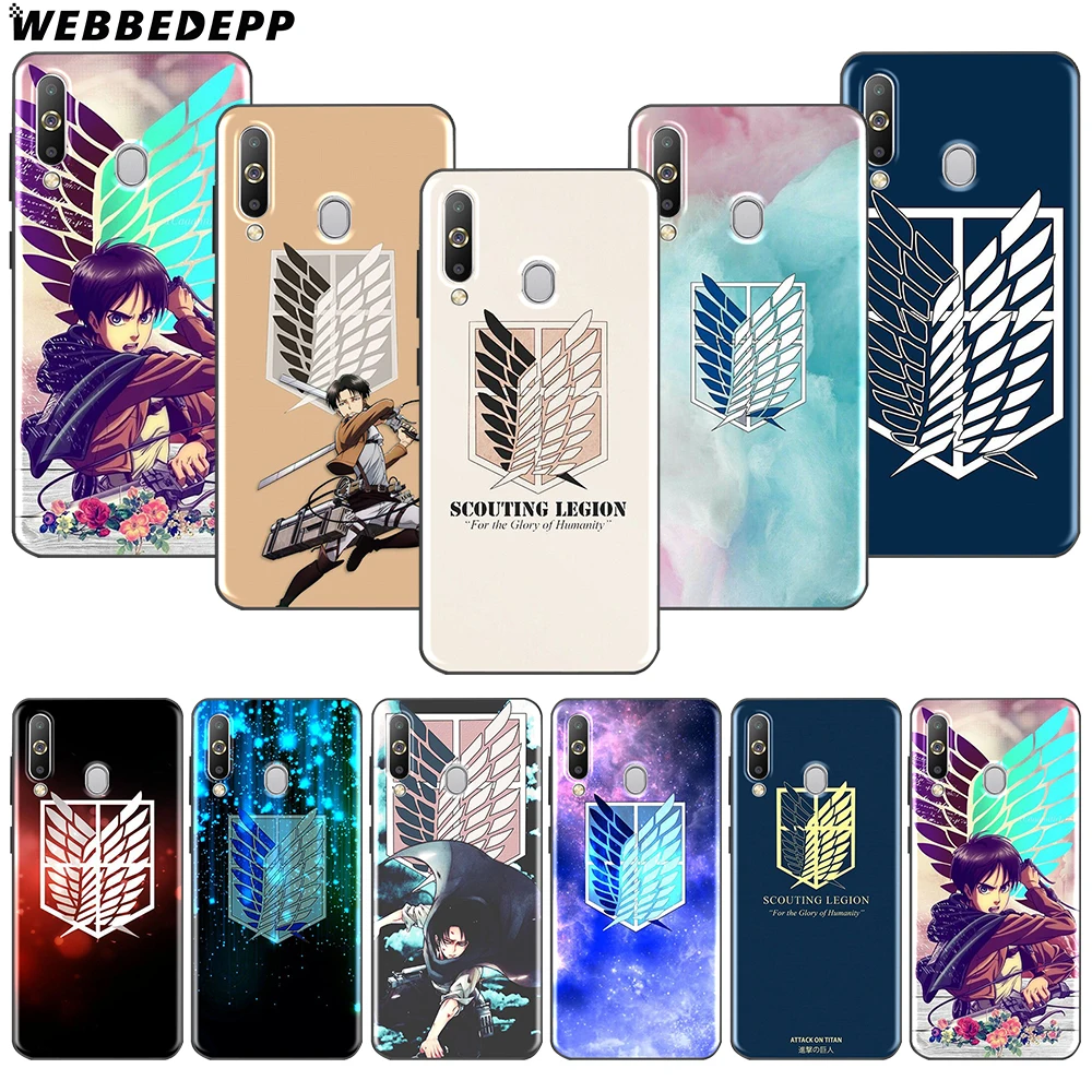 WEBBEDEPP Japanese Anime Attack On Titan Soft TPU Case for Samsung A2 Core A20e A70s J4 J7 Duo J6 J8 Plus Prime 2018 | Мобильные