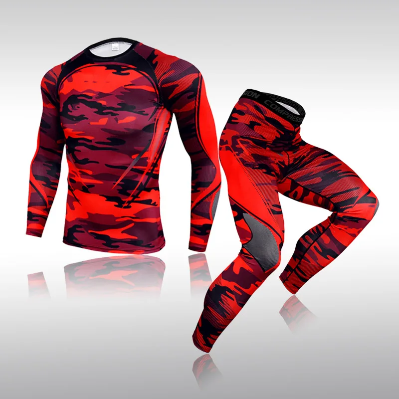 

Men's Compression Running Set Tight Legging Shirt Pant Long Sleeves Clothing Tracksuit Suit Man Winter Sports Thermal Underwear