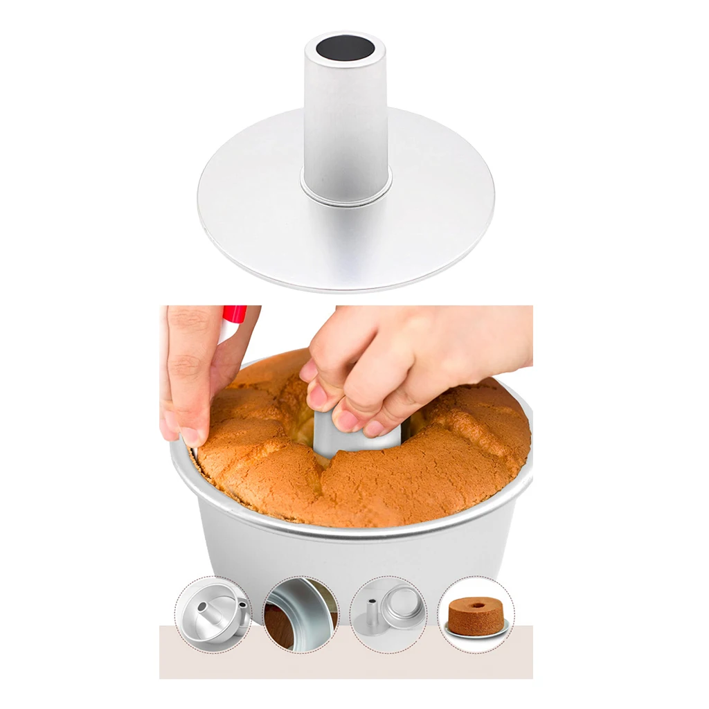 6/8inch Hollow Chimney Chiffon Cake Mold Pan Aluminum Alloy Round Cheesecake Mousse Pan Removable Bottom Baking Cake Tools