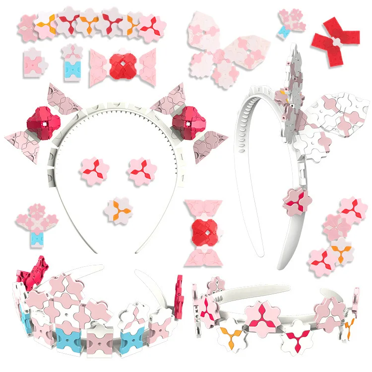 

On Behalf of Children'S Educational Hair Band Building Blocks GIRL'S Headband Princess Crown Joint Fight Inserted Fun Building B