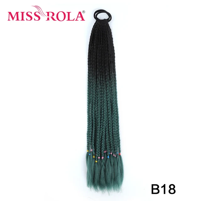 Synthetic Chignon Hair 60cm Hair Color Gradient Dirty Braided Ponytail Women Elastic Hair Rubber Band Hair Accessories Headband B18