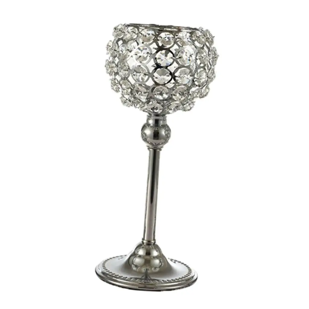 Stunning Crystal Tea Light Candle Holder Votive On Stem Wedding Party Ornaments