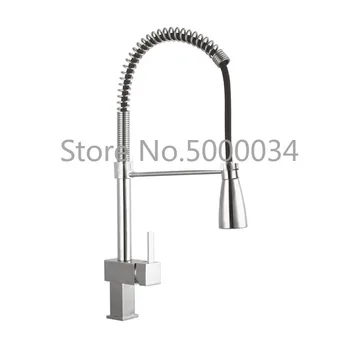 

High quality single handle lead free spring loaded pull out flexible kitchen faucet mixer
