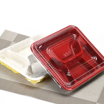 

Disposable Take Out Containers 4 Grid Plastic PP Lunch Box Fast Food Packing Storage Container with Lids