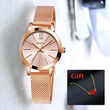GUANQIN, женские часы,, кварцевые часы для девушек, простые часы, водонепроницаемые, из нержавеющей стали, женские часы, Relogio Feminino