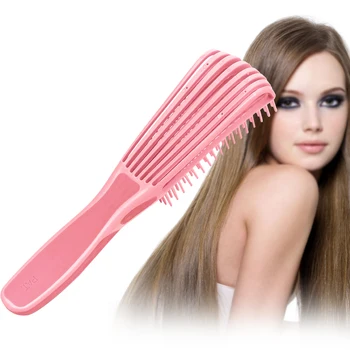

Reduce Fatigue Women Scalp Massage Styling Girls Daily Non-Slip 8 Rows Curly Detangling Multifunctional Gift Hair Comb Travel