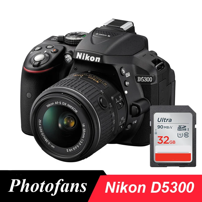Câmera nikon d5300 dslr com lente de 18-55mm-wifi-vídeo