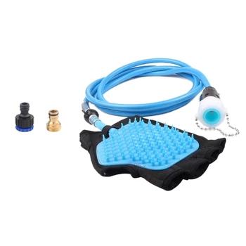 

Pets Shower Sprayer and Grooming Glove 2 in 1 Pet Bathing Tool Dog Cat Shower