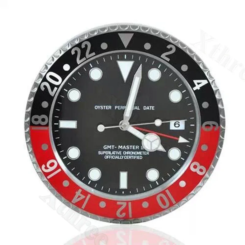 Modern Design Metal Watch Shape Wall Clock Calender with Date Wall Watches Slient Clock