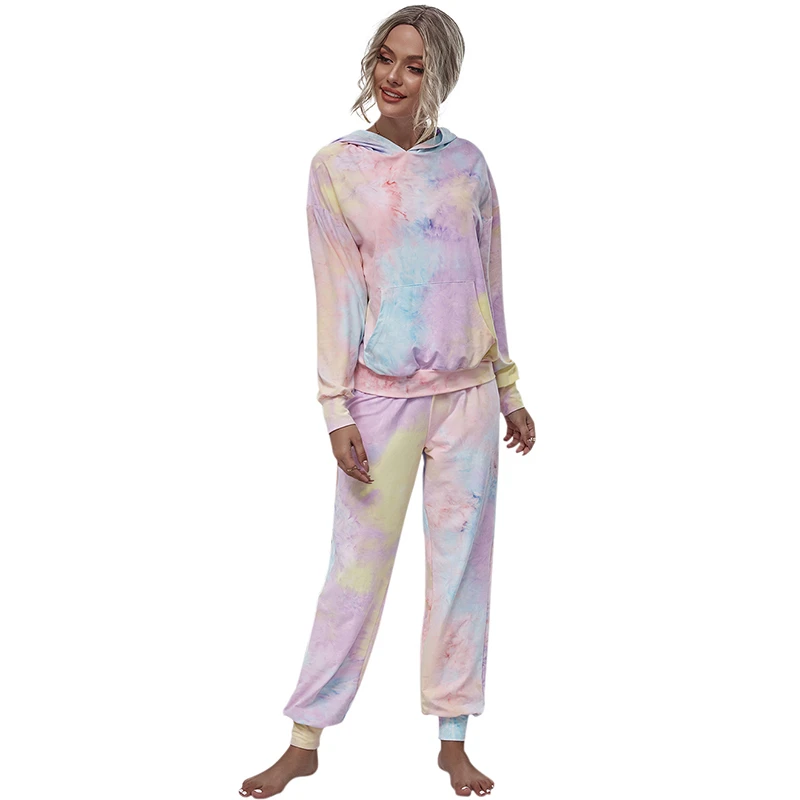 Cute Pink Tie Dye Hoodie and Sweatpants 