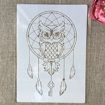 

A4 29cm Owl Dream Wheel DIY Layering Stencils Wall Painting Scrapbook Coloring Embossing Album Decorative Template