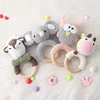 1Pc Wooden Baby Teether Crochet Elephant Rattle Toy BPA Free Wood Rodent Rattle Baby Mobile Gym Newborn Stroller Educational Toy 6