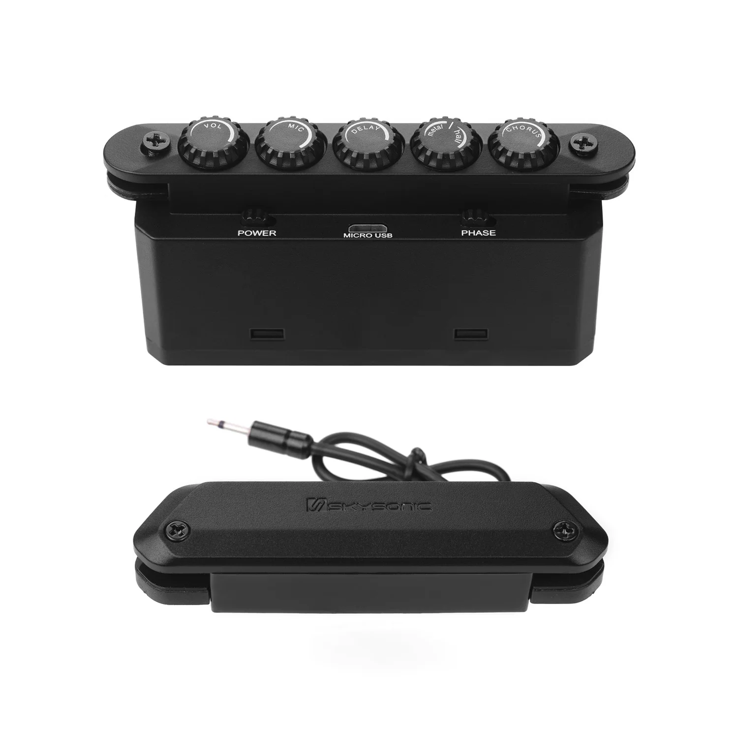 SKYSONIC R2 Акустическая гитара резонансный звукосниматель с магнитным регулятором громкости/громкости микрофона/задержки/реверберации/управления хором переключатель фаз