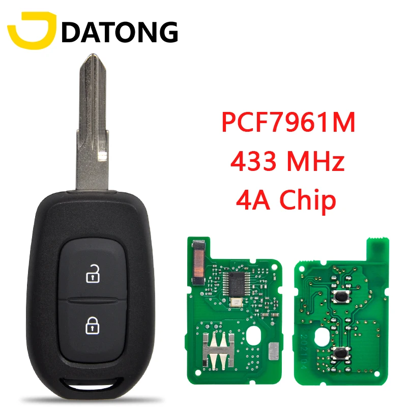 Автомобильный ключ Datong World дистанционный для Renault Sandero Logan Lodgy Dokker Dacia Duster 4A7961 чип 433