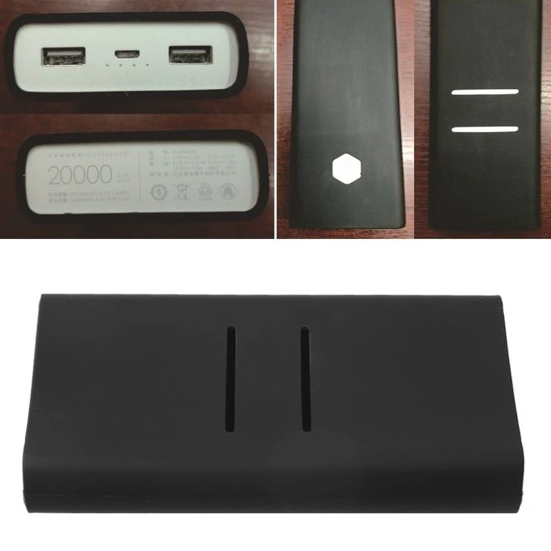 

For Xiaomi mi 2C 20000mAh Fashion Colorful Anti-slip Soft Silicone Full Protective Case Cover Power Bank Bag Accessories
