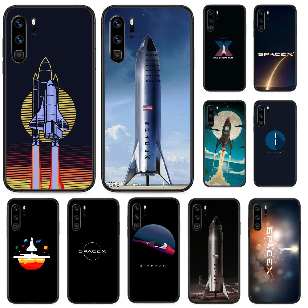 black spacex Planet rocket universe Phone case For Huawei P 9 Smart 10 20 30 40 8 Lite Mini Z 2019 Pro funda pretty shell | Мобильные