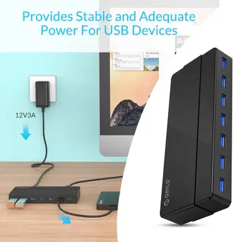 

ORICO H7928-U3 USB 3.0 7-Port High Speed 5 Gbps LED Portable Hub Splitter computer peripherals