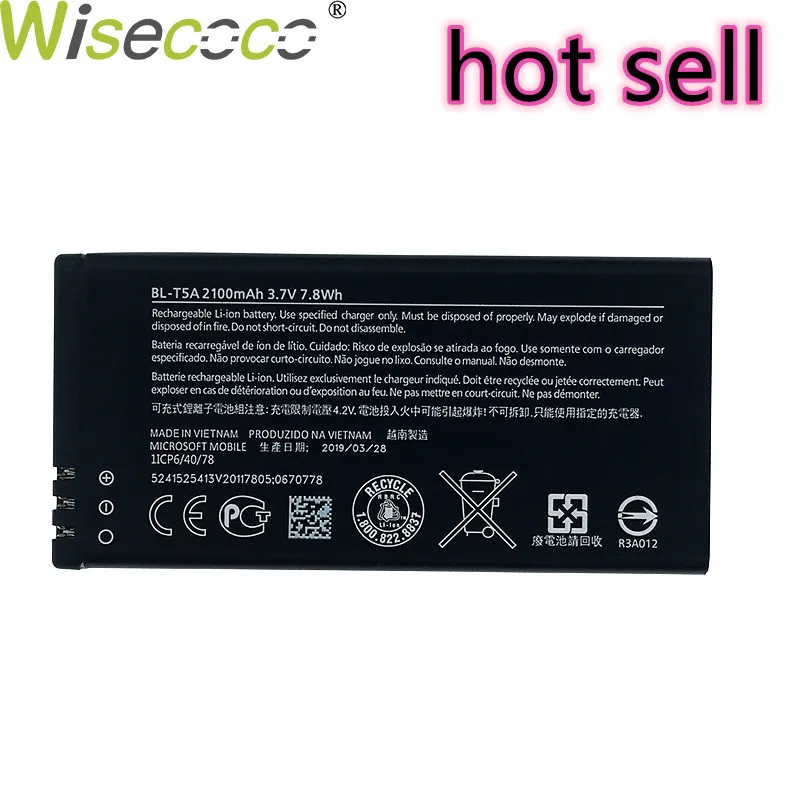 Wisecoco New Original 2100/3250mAh BL-T5A Battery For Nokia Microsoft Lumia 550 730 735 738 RM1038 RM1040 Phone With Track Code Wisecoco New Original 2100/3250mAh BL-T5A Battery For Nokia Microsoft Lumia 550 730 735 738 RM1038 RM1040 Phone With Track Code