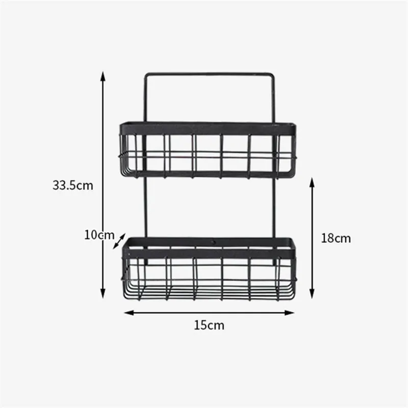 Полка для ванной комнаты железная стойка для хранения Органайзер двухслойный настенный подвес шампунь полка для душа кухонные корзины для хранения
