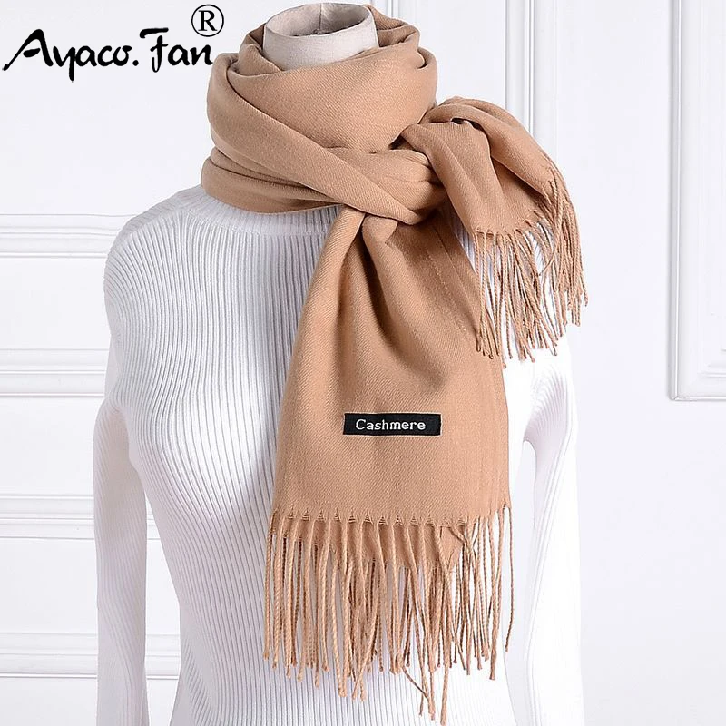 Кашемировый женский шарф новая теплая шаль Foulard Femme пашмины платок Шерстяной палантин голова шеи длинные зимние шарфы для женщин