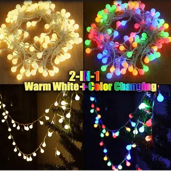 

2020 new10M Fairy Garland LED Ball String Lights Waterproof for Christmas Tree Wedding Home Indoor Decoration usb Powered