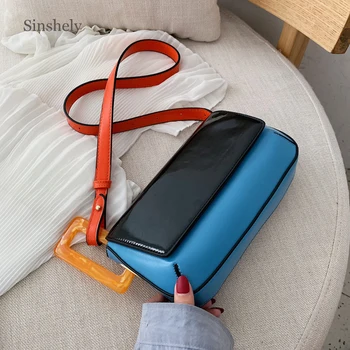 

Cool Designer Streetwear Shoulder Bag Ladies 2019 Cross-body Bag For Women Leather Blue Box Messenger Bag