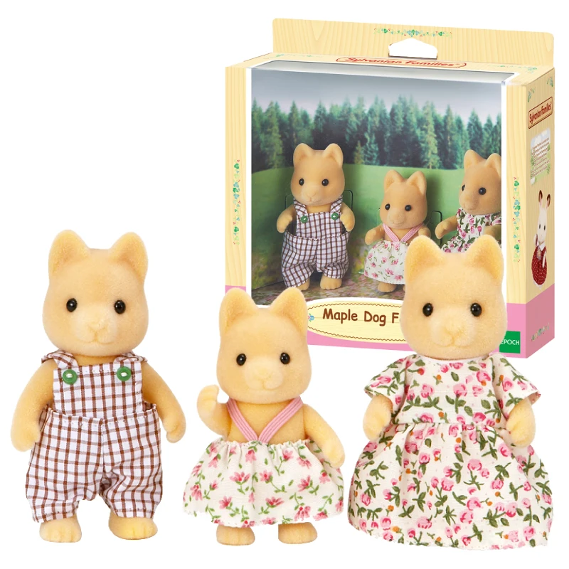 Sylvanian Family Maple Dog набор из 3 предметов кукольный домик игрушки с животными фигурки
