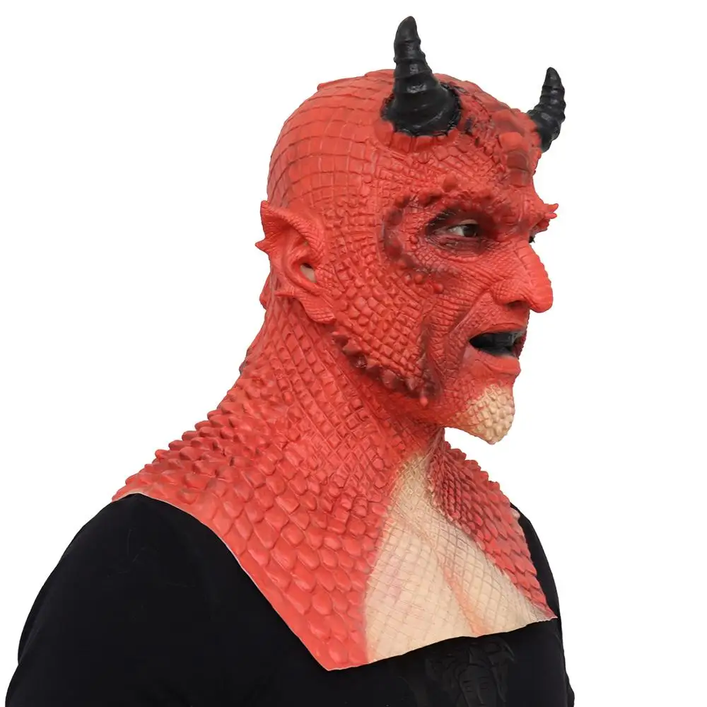 Mask Игра DIABLO 3 Belial демон босс косплей маски латексная маска красные синие перчатки лапа Рог шлем вечерние рождественские бутафория для маскарада костюм - Цвет: Mask