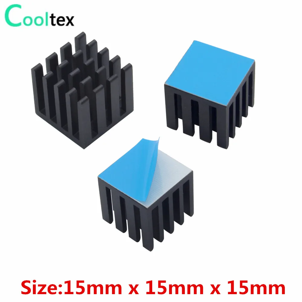 

50pcs 15x15x15mm Mini Aluminum Heatsink heat sink for Electronic Chip IC MOS Raspberry pi With Thermal Conductive Tape