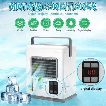 

Rechargeable Portable Handheld Air Conditioner Conditioning USB Mini Air Cooler Digital Display Air Cooling Fan For Office Home