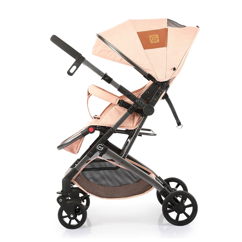  7KG Adjustable Luxury Two way Baby Stroller Portable High Landscape Reversible Pink Stroller Hot Mo