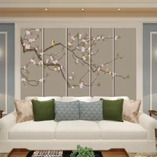 Настраиваемый китайский стиль сливы Фреска мягкая сумка Европейский булочка настенная живопись твердая стена в китайском стиле