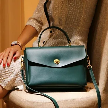 

Small square bag women's new winter 2020 solid color shoulder bag leather women's bag handbags