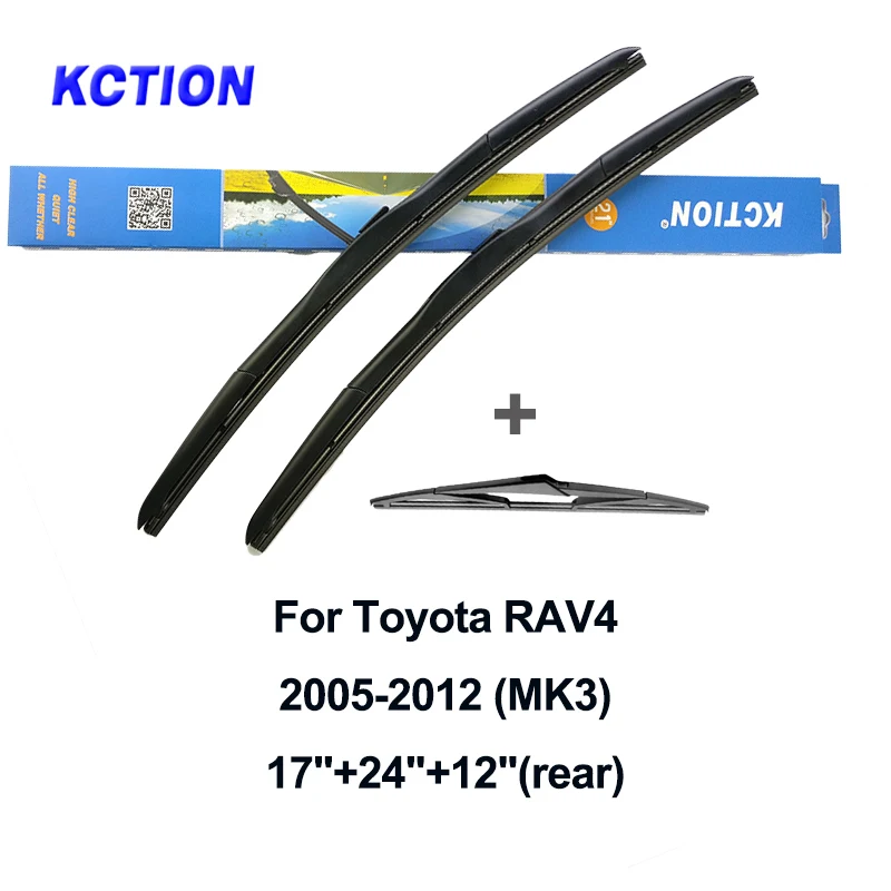 Лобовое стекло гибридные передние щетки стеклоочистителя заднего стеклоочистителя аксессуары для Toyota RAV4 подходящий крючок рычаг модель года от 1994 до - Цвет: Front-rear