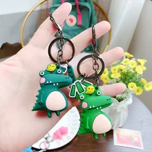 Креативный милый простой мультфильм эпоксидный брелок для ключей в виде крокодила Женская Автомобильная сумка Подвеска Брелок Круг аксессуары оптом
