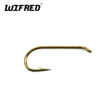 Wifreo 100 шт.#12 Крючок для завязывания мушек, бронзовая изогнутая оправа, колючая Высокоуглеродистая сталь, рыболовный крючок для форели