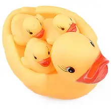 4 шт./лот писклявый резиновый утенок Duckie Игрушки для ванны детский душ водные игрушки для детей подарок на день рождения