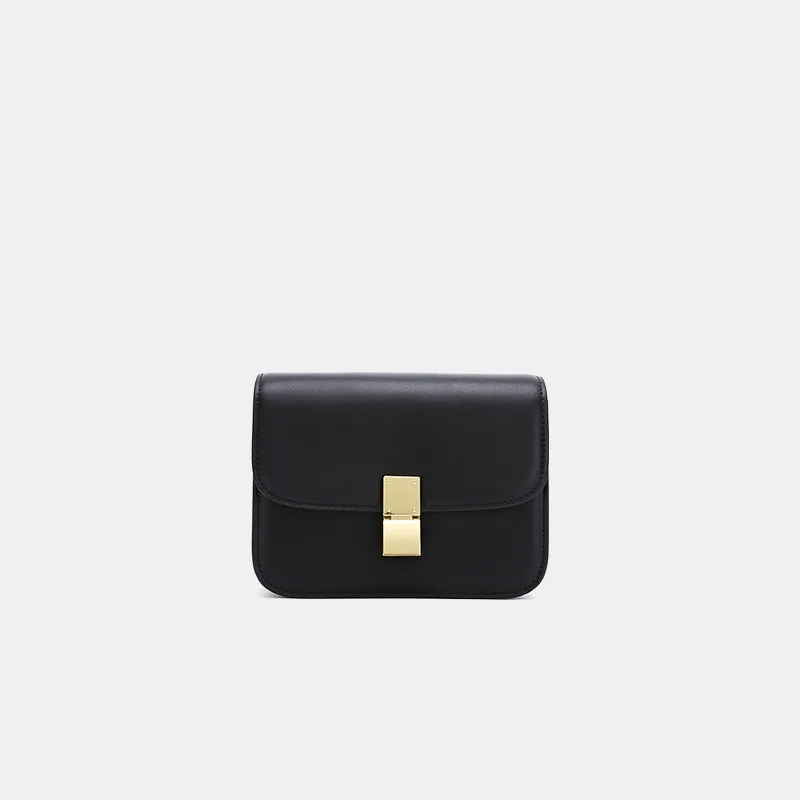 Классическая сумка Новая модная простая квадратная сумка Качественная из искусственной кожи женская дизайнерская сумка сумки-мессенджеры через плечо с замком - Цвет: S-Black