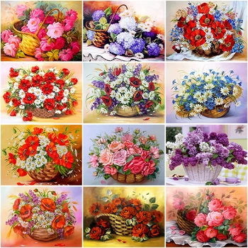 

DIY Flower 5D Diamond Painting Full Round Drill Mosaic Diamond Embroidery Cross Stitch Homre Decor