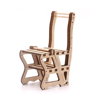 

3D Deformation Chair Phone Holder Model Wooden Mechanical Puzzles DIY Assembly Model Diy Assembly Toys For Kids Children Gifts