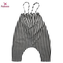Pudcoco/полосатые комбинезоны для маленьких девочек; комбинезон на бретельках; Длинные Комбинезоны; Детский комбинезон; От 0 до 4 лет