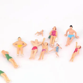 

100Pcs 1:75 Scale DIY Miniature Swimwear Figures Model for Sand Table Building (The shapes and colors of figures are random)
