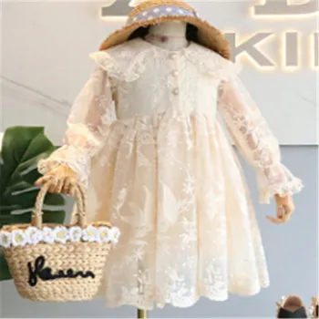 

Princess dress 2020 Fashion Toddler Kid Baby Girl Long Sleeve Princess collar lace tutu dress sweet girls Party dress sundress