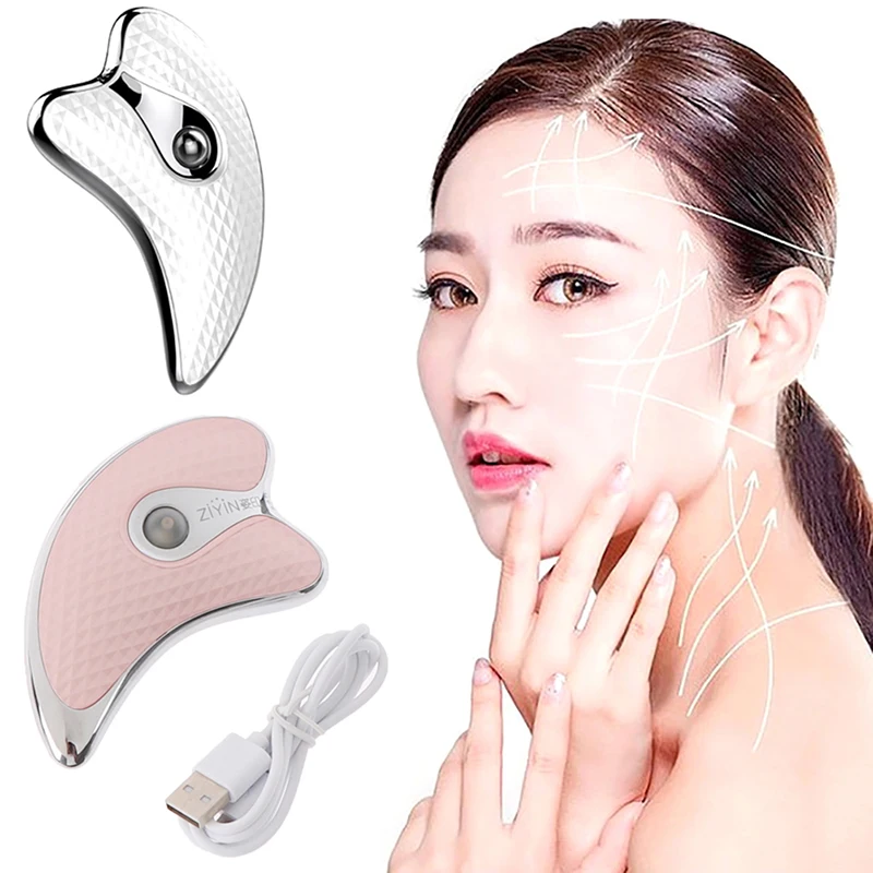 

Guasha Scraping Facial Massager LED Light Microcurrent Skin Rejuvenation Electric Body Massage Machine Face Lifting Slimming Kit