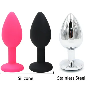 YEMA 3 Pcs/Set Stainless Steel Big Anal Plug Butt Plug Metal Anal & 10 Mode Vibrator Sex Toys For Men Gay Sex Products For Women 4