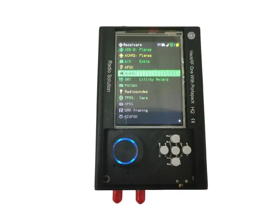 Bateria + Caixa de Metal h2 + Hackrf Sdr com Firmware de Destruição + 0.5ppm Gps + 3.2 Lcd + 1500 Portapack Rádio Tcxo Polegada Toque Mah um