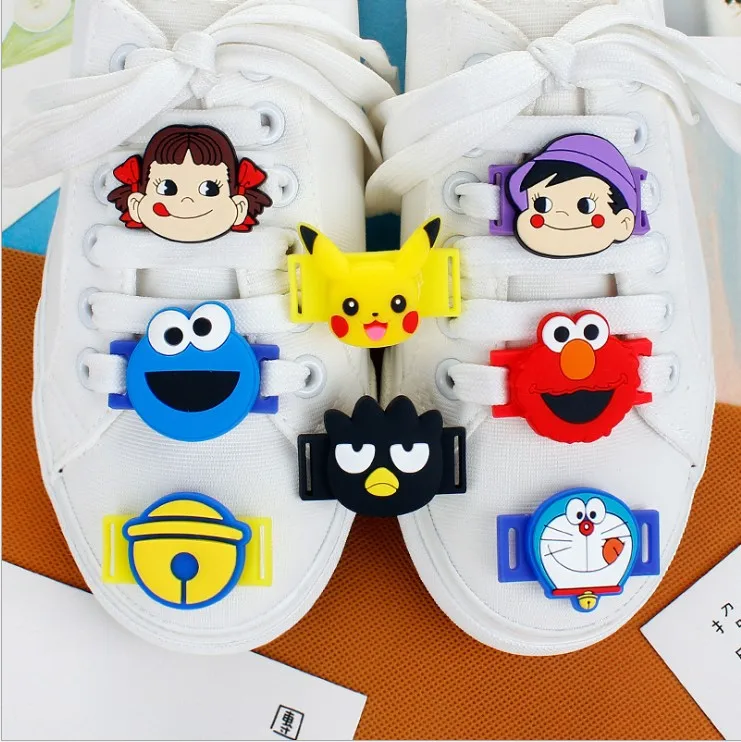 PEKO-chan doraemon Pikachu elmo Cookie monster спортивная обувь аксессуары ПВХ ткань обувь кроссовки шнурки подарок для детей