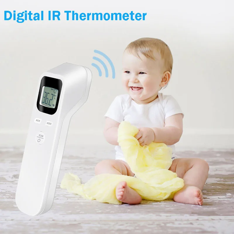 

Non-touch Digital LCD Thermometer Infrared Forehead Thermometers Baby Adult Temperature Gun Without Battery