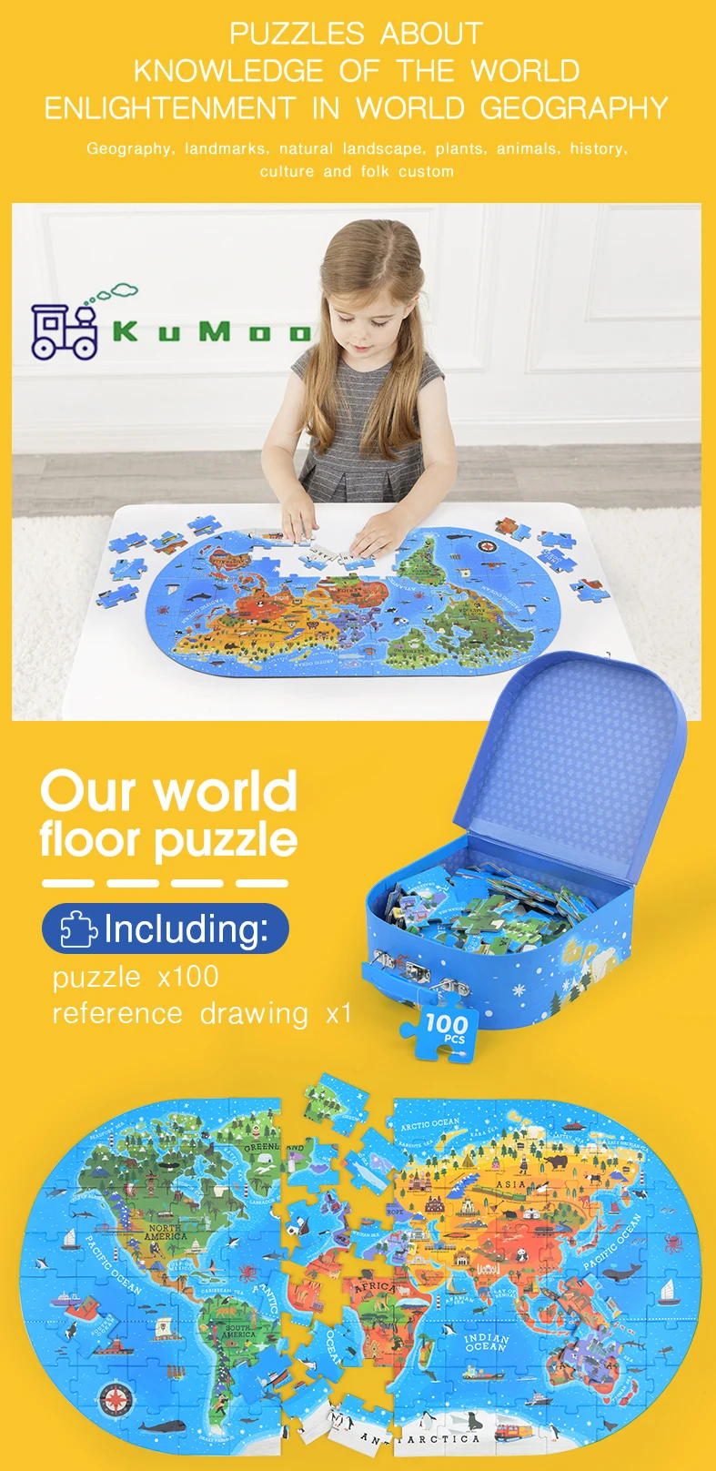 Mideer World напольный 100 шт Jigswa головоломка для детей раннего образования игрушки для детей и детей